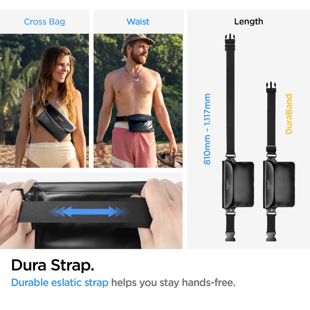 Spigen univerzális vízálló tok A621 és tok - Fekete