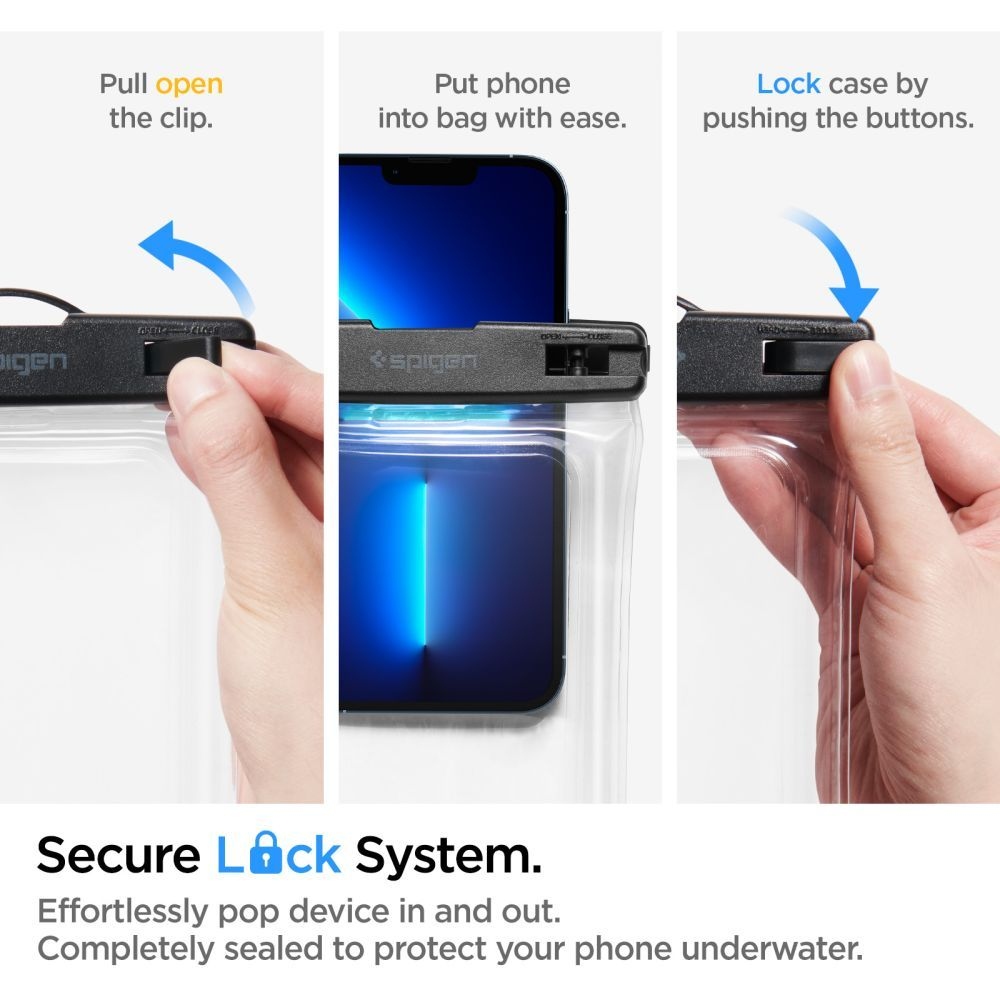 Spigen vízálló úszó univerzális tok A610 - átlátszó