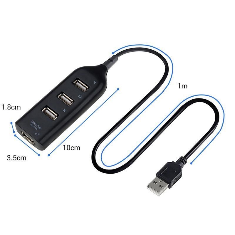 Osztott USB 2.0 HUB - 4 port - fekete