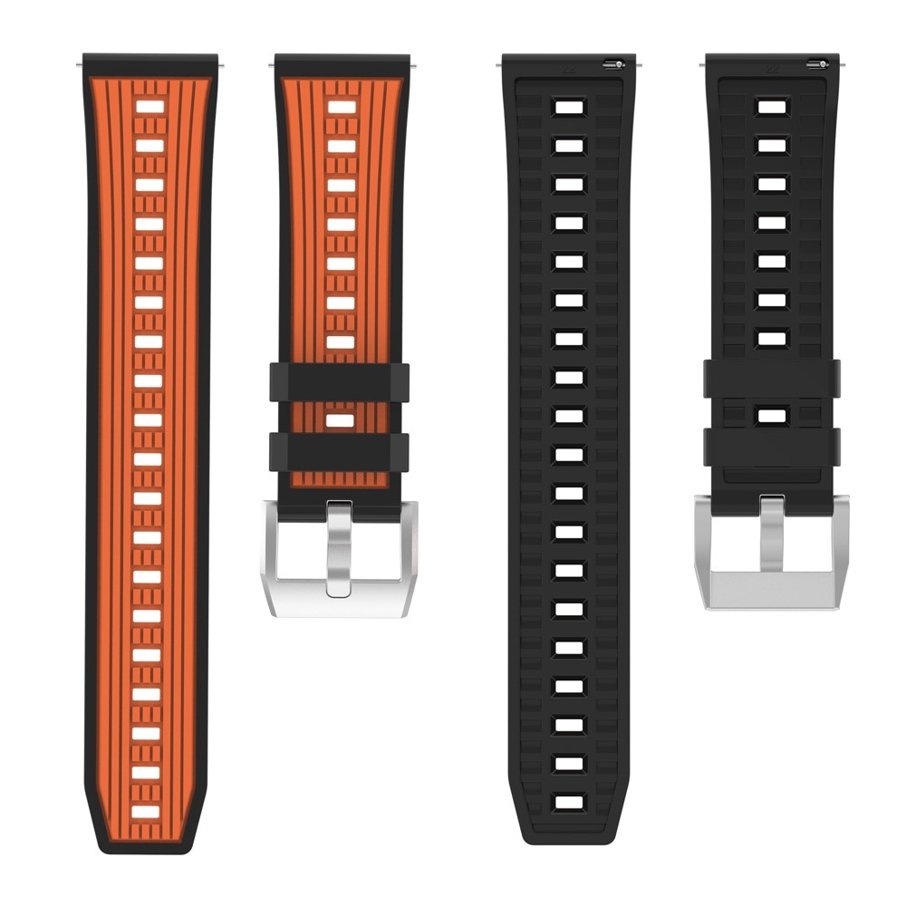 20 mm-es Sports szilikon karkötő a Samsung Galaxy Watch7 44 mm/40 mm-es modellhez – fekete/narancssárga