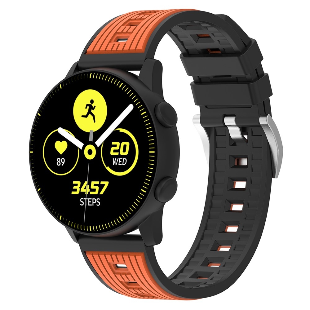 20 mm-es Sports szilikon karkötő a Samsung Galaxy Watch7 44 mm/40 mm-es modellhez – fekete/narancssárga