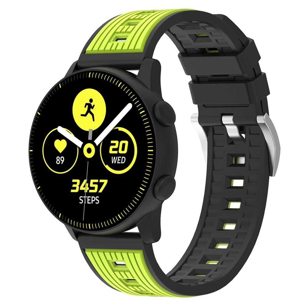 20 mm-es Sports szilikon karkötő a Samsung Galaxy Watch7 44 mm/40 mm-es modellhez – fekete/zöld