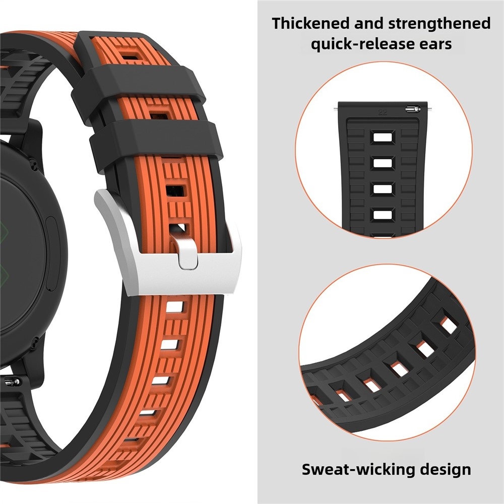 20 mm-es Sports szilikon karkötő a Samsung Galaxy Watch7 44 mm/40 mm-es modellhez – fekete/zöld