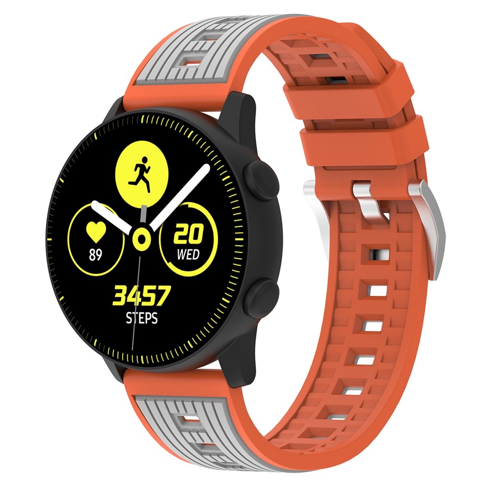 20 mm-es Sports szilikon karkötő a Samsung Galaxy Watch7 44 mm/40 mm-es modellhez – narancssárga/szürke