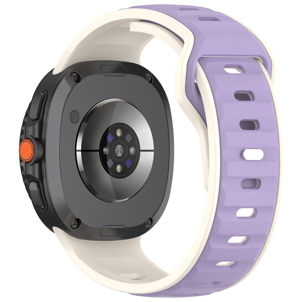 Sports szilikon karkötő a Samsung Galaxy Watch8 Classic 46 mm-es/Watch8 44 mm-es/40 mm-es modellekhez – bézs/lila