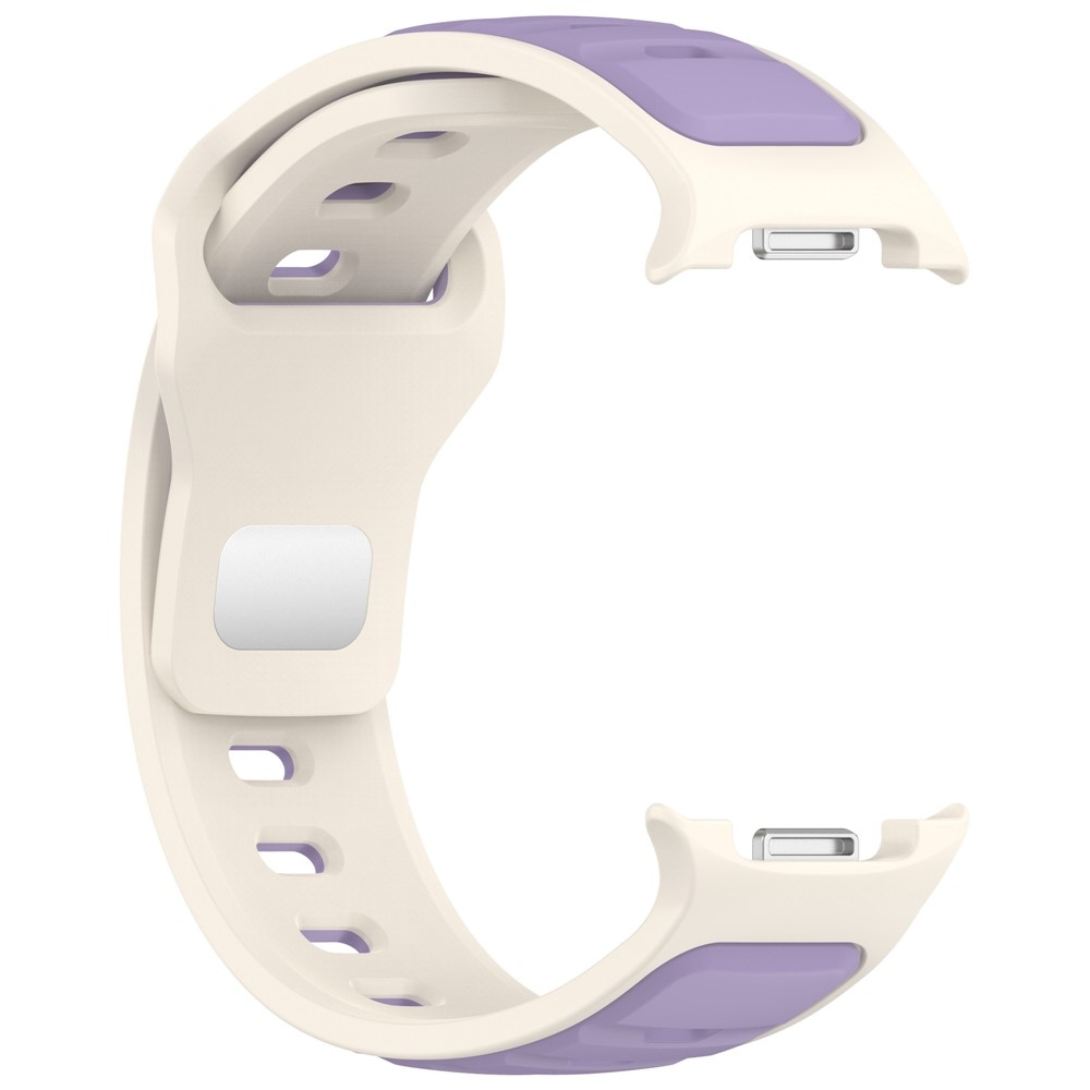 Sports szilikon karkötő a Samsung Galaxy Watch8 Classic 46 mm-es/Watch8 44 mm-es/40 mm-es modellekhez – bézs/lila