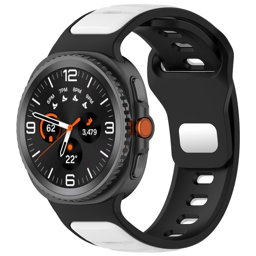 Sports szilikon karkötő a Samsung Galaxy Watch8 Classic 46 mm-es/Watch8 44 mm-es/40 mm-es modellekhez – fekete/fehér