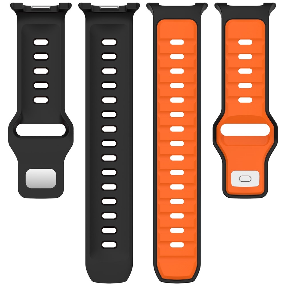 Sports szilikon karkötő a Samsung Galaxy Watch8 Classic 46 mm-es/Watch8 44 mm-es/40 mm-es modellekhez – fekete/fehér