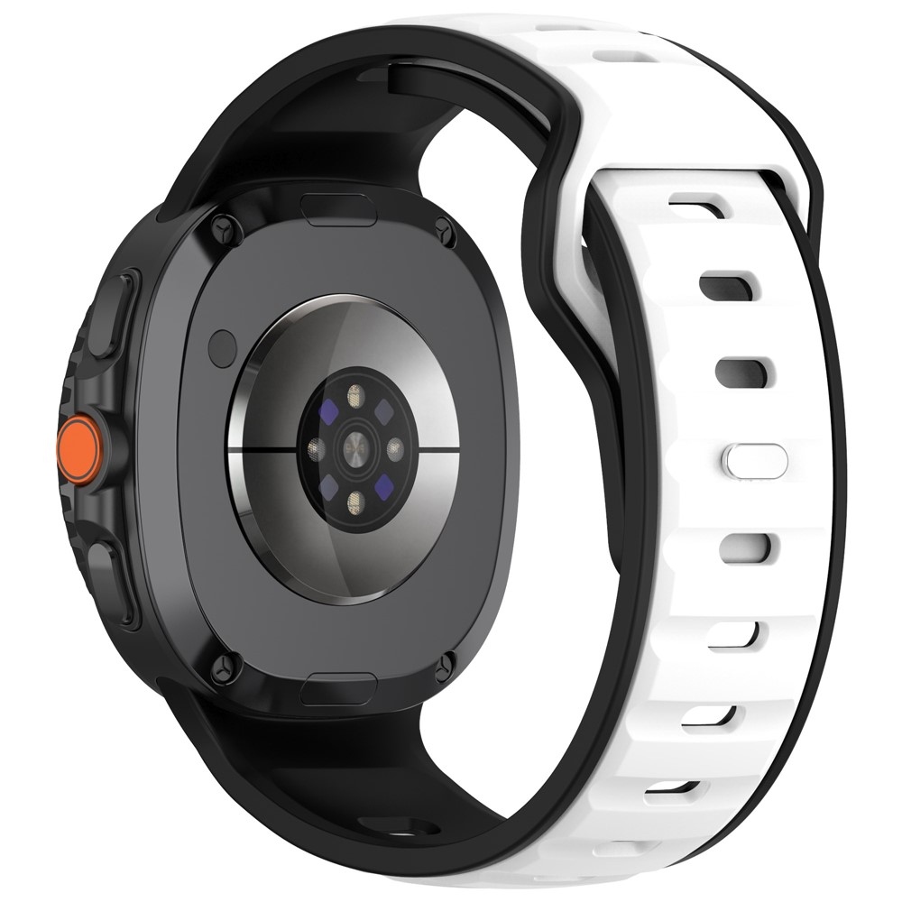 Sports szilikon karkötő a Samsung Galaxy Watch8 Classic 46 mm-es/Watch8 44 mm-es/40 mm-es modellekhez – fekete/fehér