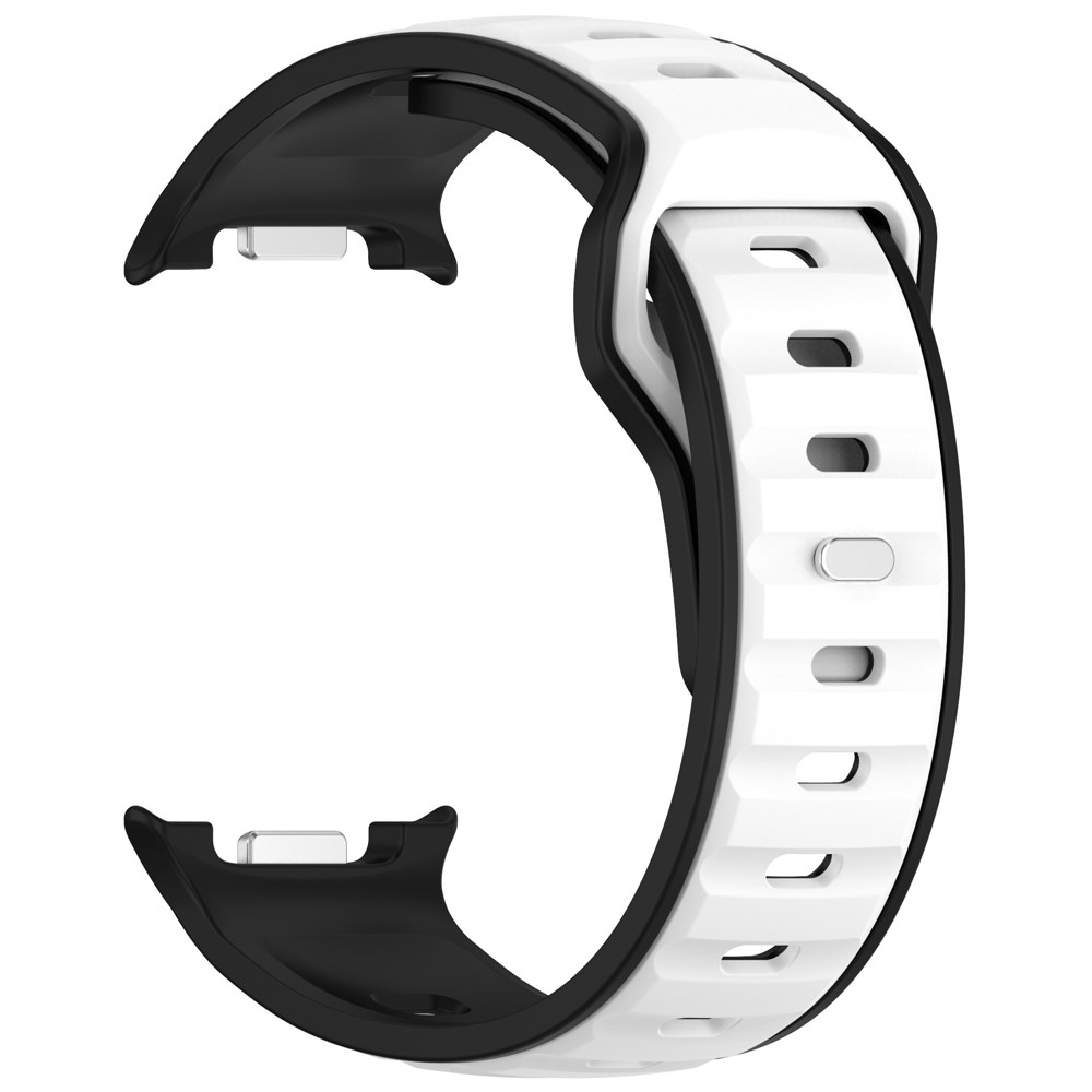 Sports szilikon karkötő a Samsung Galaxy Watch8 Classic 46 mm-es/Watch8 44 mm-es/40 mm-es modellekhez – fekete/fehér