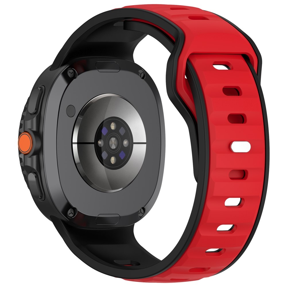 Sports szilikon karkötő a Samsung Galaxy Watch8 Classic 46 mm-es/Watch8 44 mm-es/40 mm-es modellekhez – fekete/piros