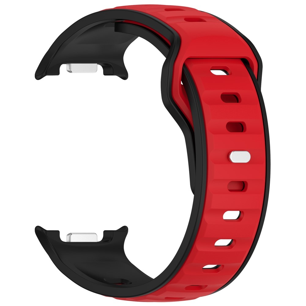 Sports szilikon karkötő a Samsung Galaxy Watch8 Classic 46 mm-es/Watch8 44 mm-es/40 mm-es modellekhez – fekete/piros