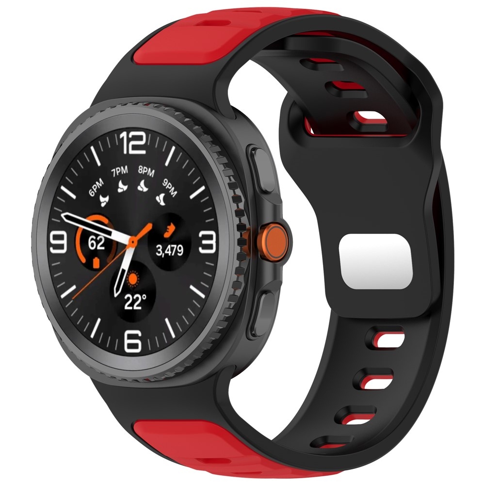 Sports szilikon karkötő a Samsung Galaxy Watch8 Classic 46 mm-es/Watch8 44 mm-es/40 mm-es modellekhez – fekete/piros