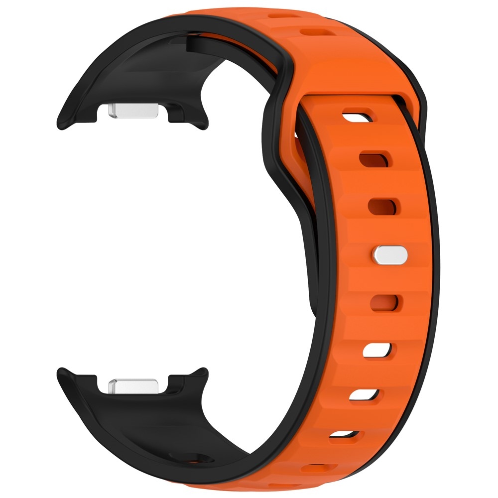 Sports szilikon karkötő a Samsung Galaxy Watch8 Classic 46 mm-es/Watch8 44 mm-es/40 mm-es modellekhez – fekete/narancssárga