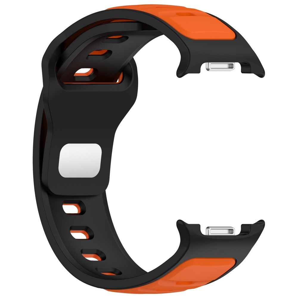 Sports szilikon karkötő a Samsung Galaxy Watch8 Classic 46 mm-es/Watch8 44 mm-es/40 mm-es modellekhez – fekete/narancssárga