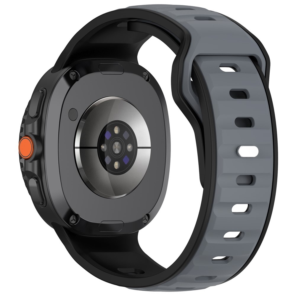 Sports szilikon karkötő a Samsung Galaxy Watch8 Classic 46 mm-es/Watch8 44 mm-es/40 mm-es modellekhez – fekete/szürke