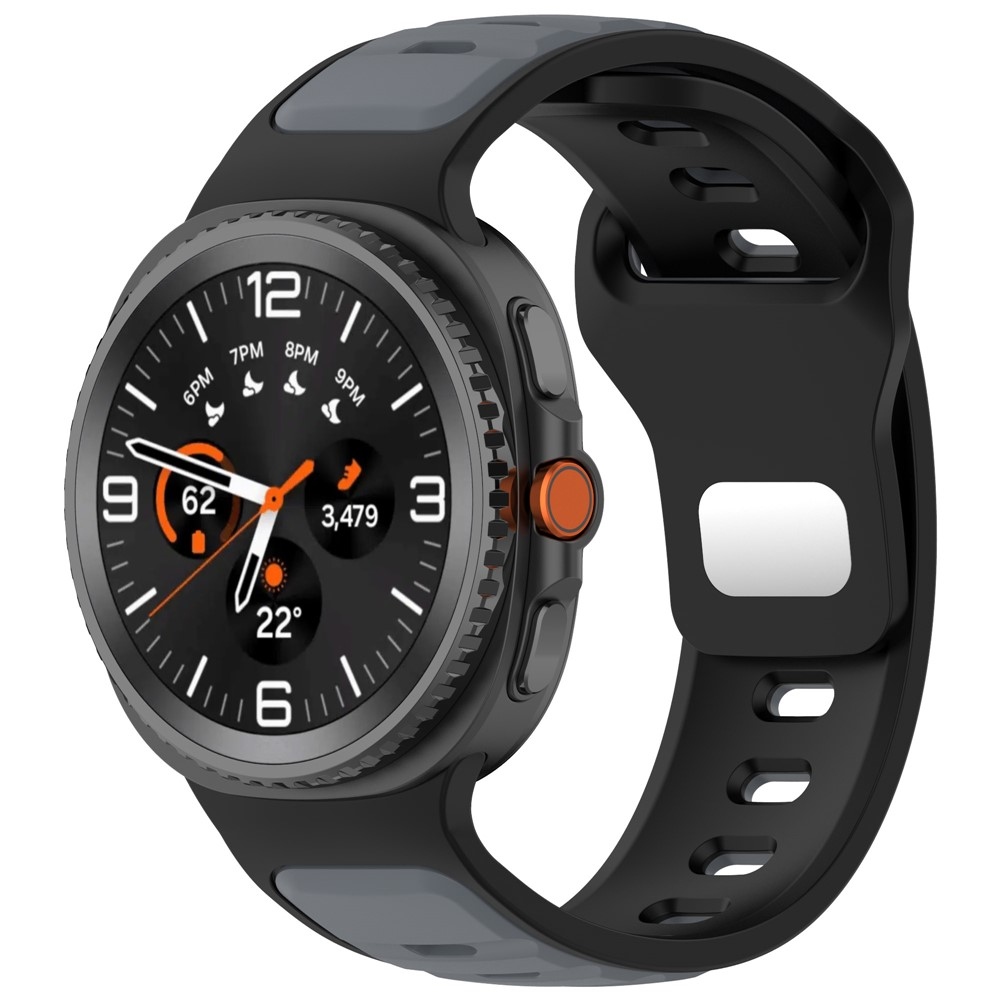 Sports szilikon karkötő a Samsung Galaxy Watch8 Classic 46 mm-es/Watch8 44 mm-es/40 mm-es modellekhez – fekete/szürke