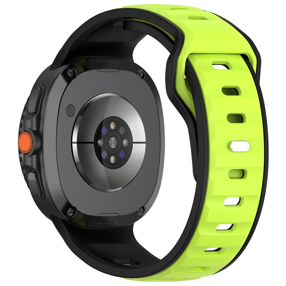 Sports szilikon karkötő a Samsung Galaxy Watch8 Classic 46 mm-es/Watch8 44 mm-es/40 mm-es modellekhez – fekete/zöld