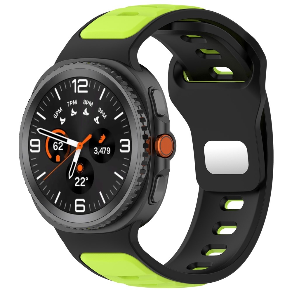 Sports szilikon karkötő a Samsung Galaxy Watch8 Classic 46 mm-es/Watch8 44 mm-es/40 mm-es modellekhez – fekete/zöld