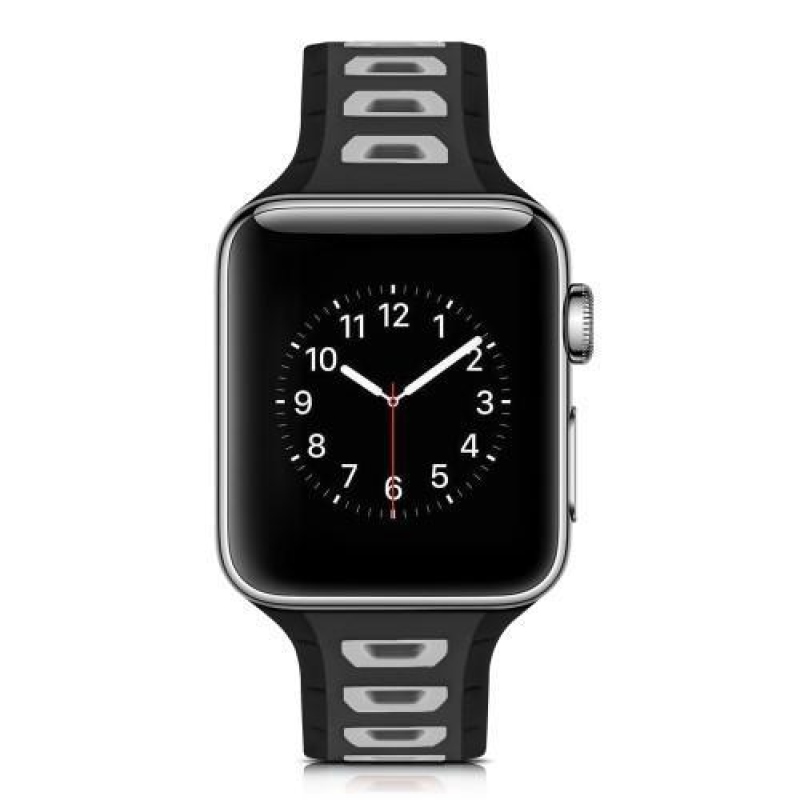 Sportos szilikon szíj Apple Watch 38mm-es órához - fekete és fehér