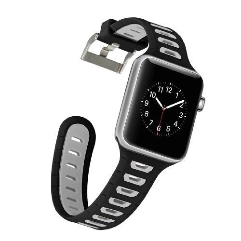 Sportos szilikon szíj Apple Watch 38mm-es órához - fekete és fehér