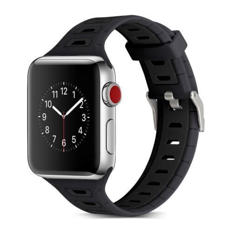 Sportos szilikon szíj Apple Watch 38mm-es órához - fekete