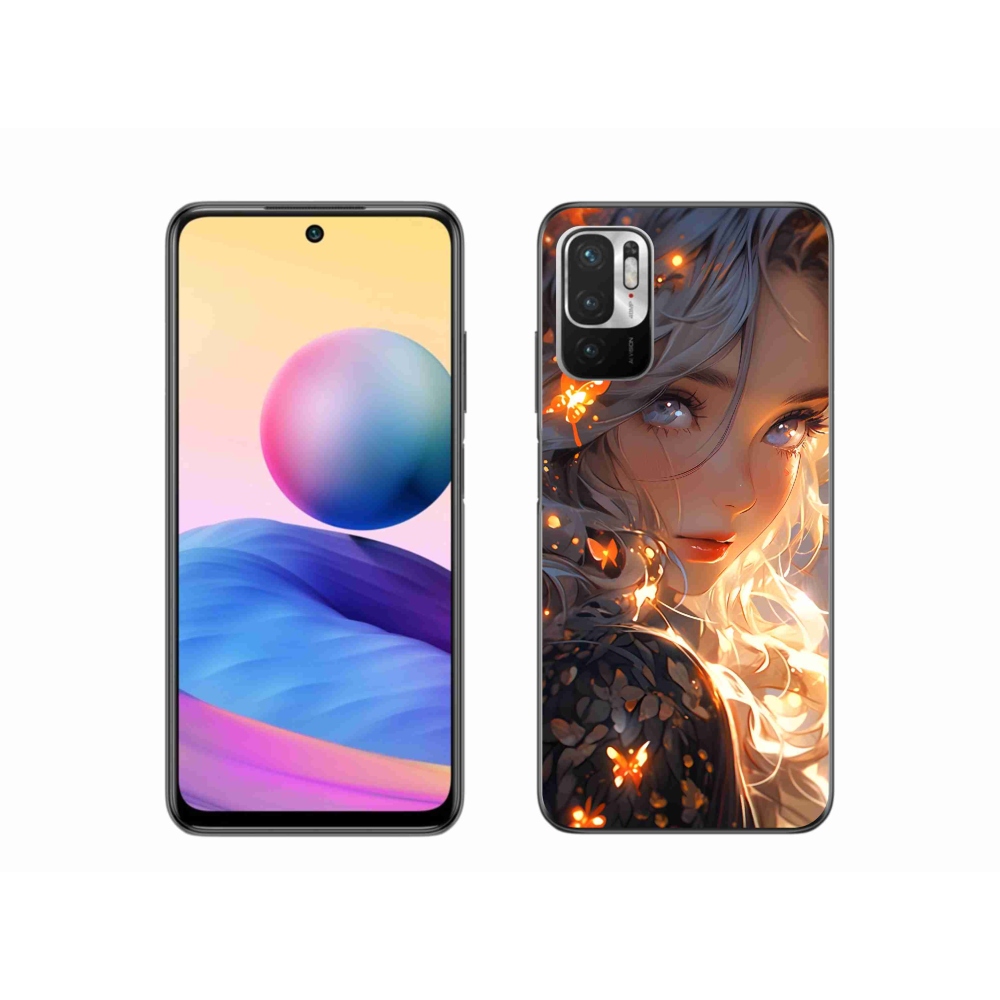 Gél borító mmCase a Xiaomi Redmi Note 10 5G-hez - lány és pillangók