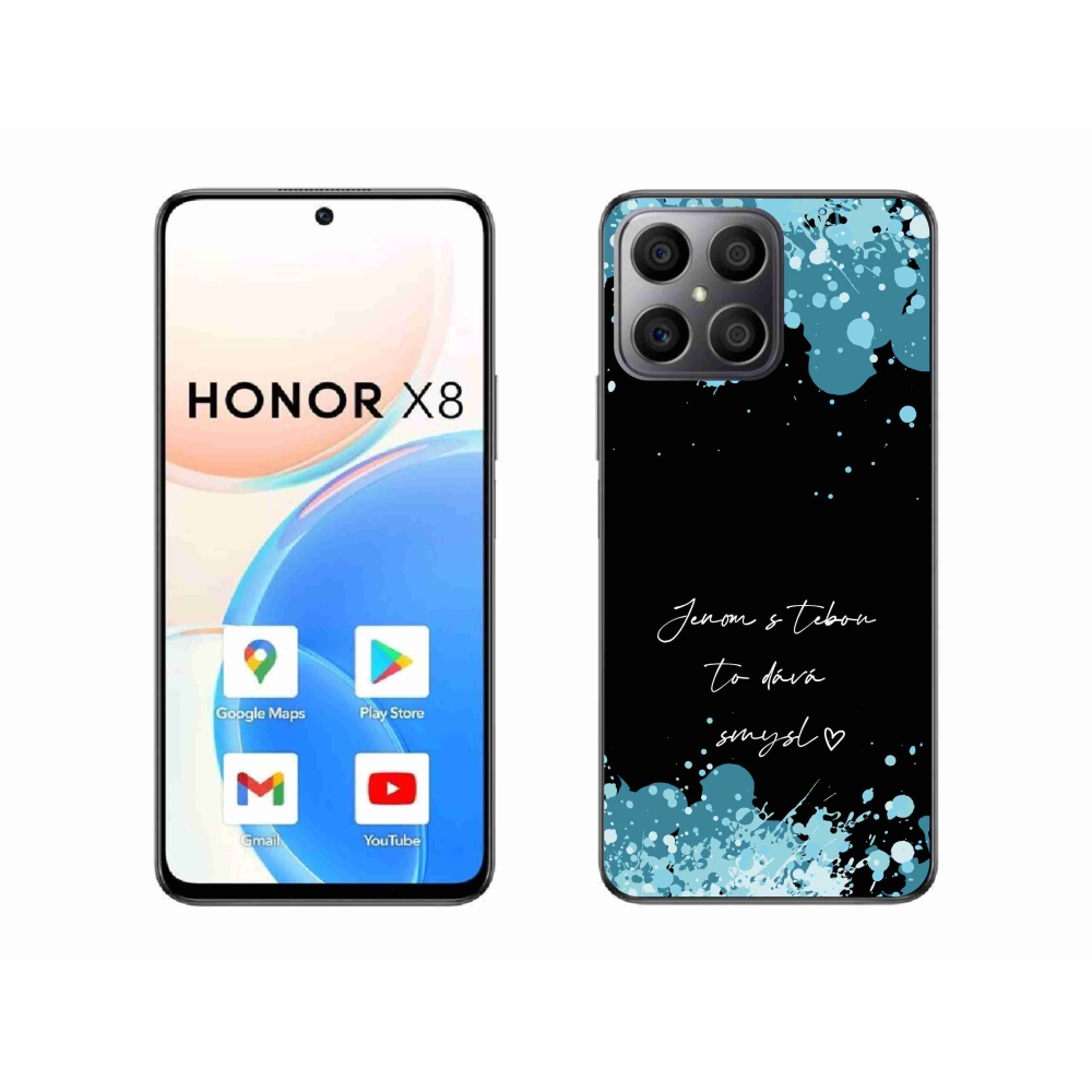 Gél borító mmCase a Honor X8 4G-hez - szerelmes szöveg fekete háttérrel
