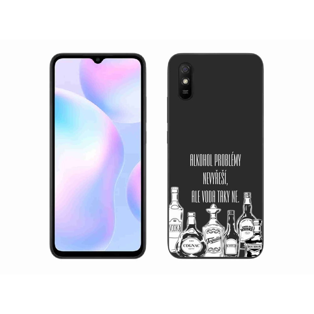 Gél borító mmCase a Xiaomi Redmi 9AT-hoz - vicces szöveg fekete háttérrel