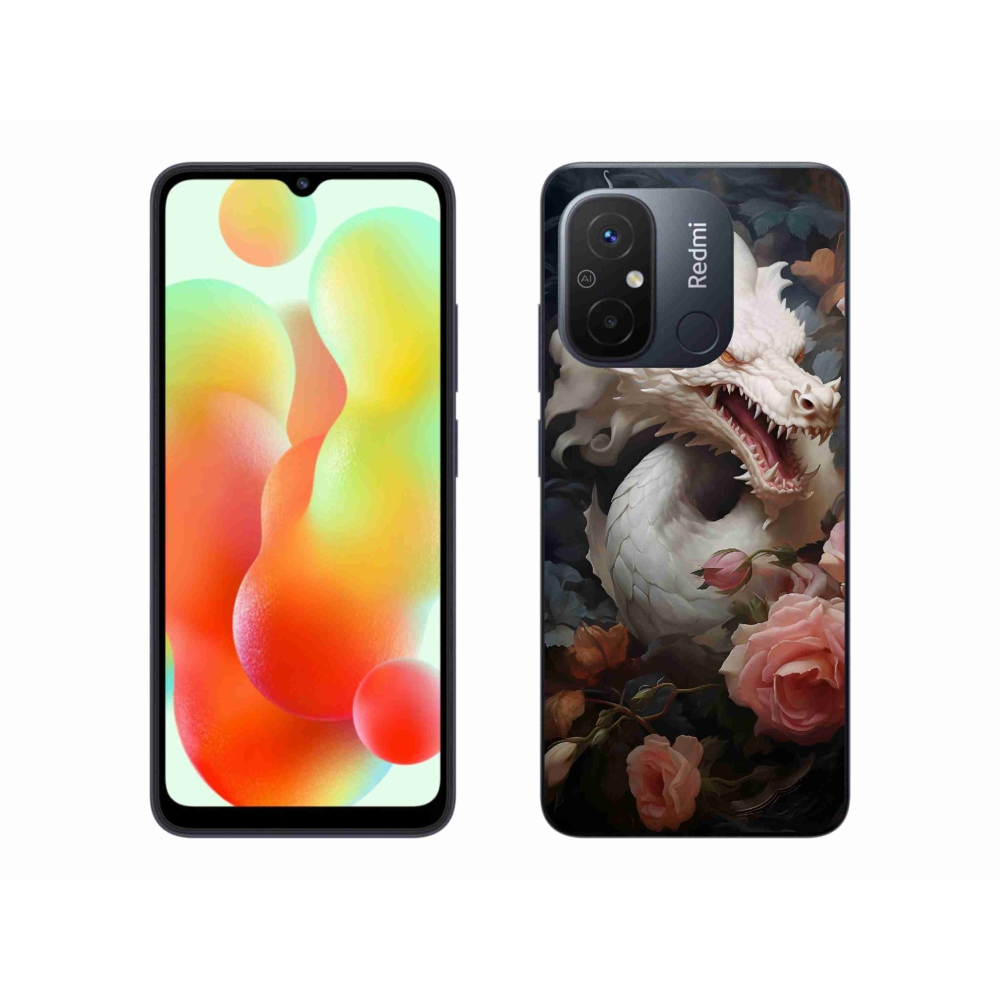 Gél borítás mmCase a Xiaomi Redmi 12C-hez - fehér sárkány