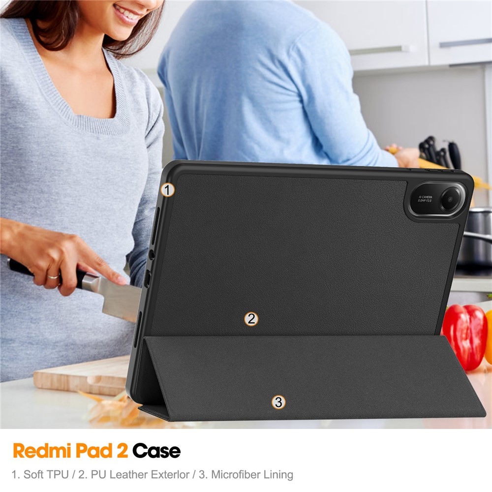 tokok intelligens záró tok a Xiaomi Redmi Pad 2 számára - fekete