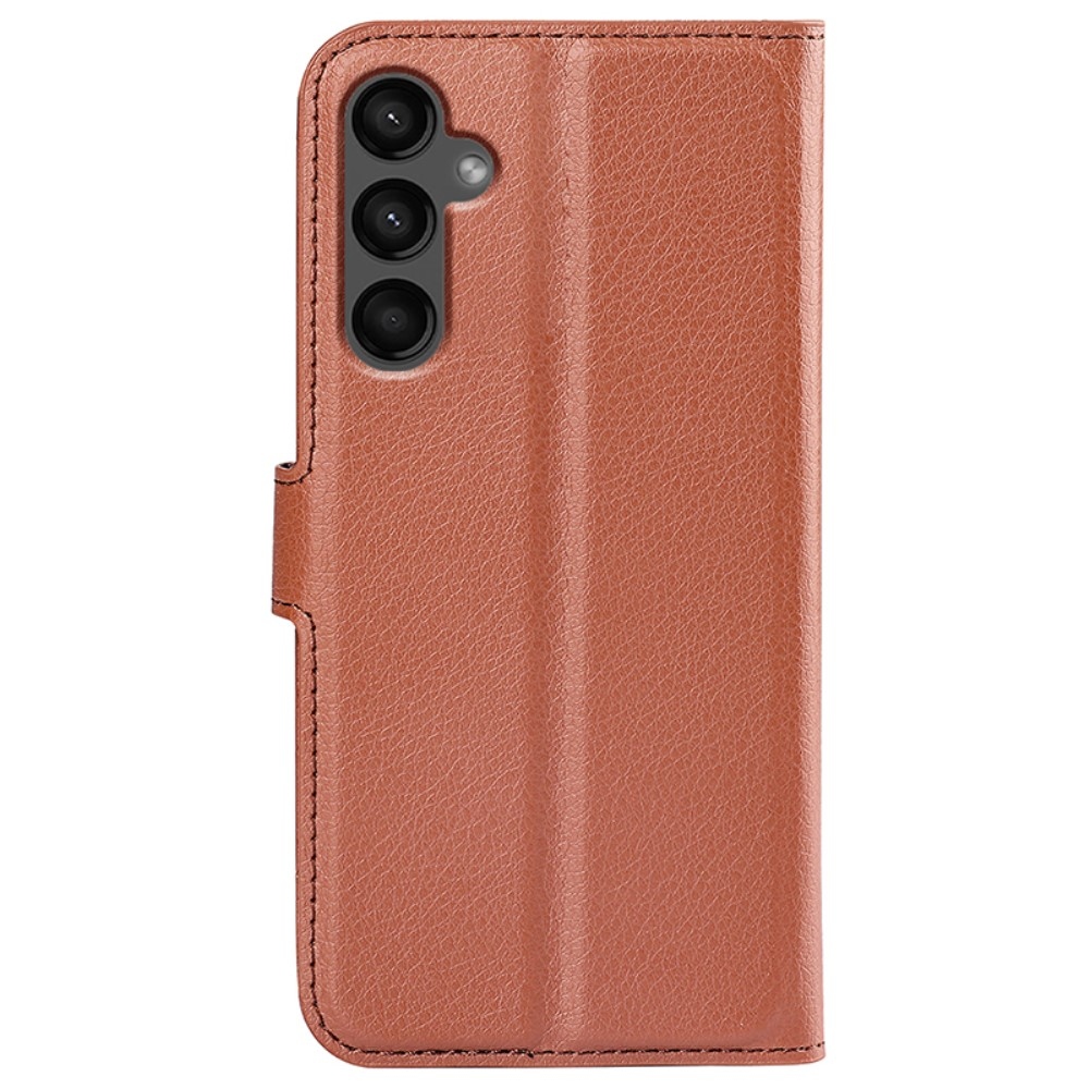 Litchi könyv tok Samsung Galaxy A15 4G/5G készülékhez - barna