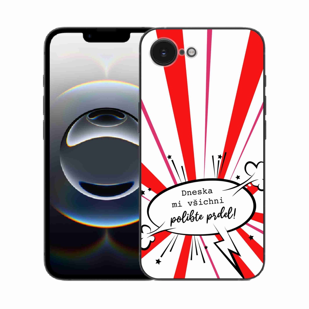 Gél borító mmCase iPhone 16e készülékhez - vicces szöveg 15 fehér háttér