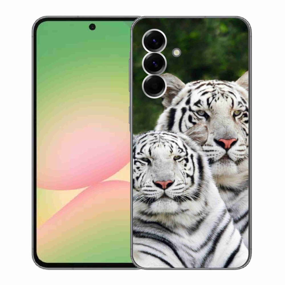 Gél védőhuzat mmCase Samsung Galaxy A56 5G - fehér tigrisek