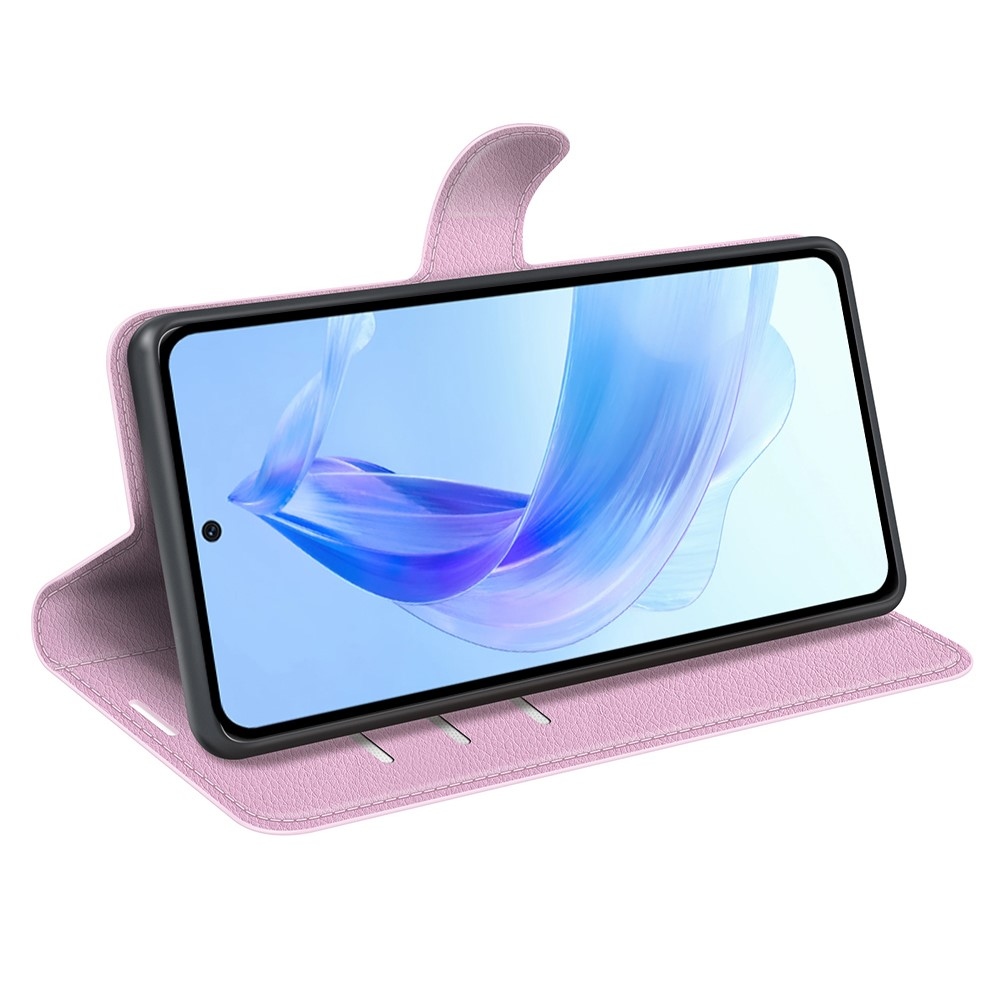 Litchi könyvtáska Honor 90 Lite-hoz - rózsaszín