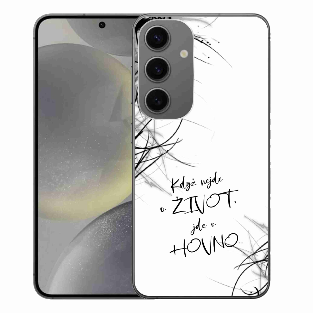 Gél borító mmCase Samsung Galaxy S24+ készülékhez - vicces szöveg 16 fehér háttér