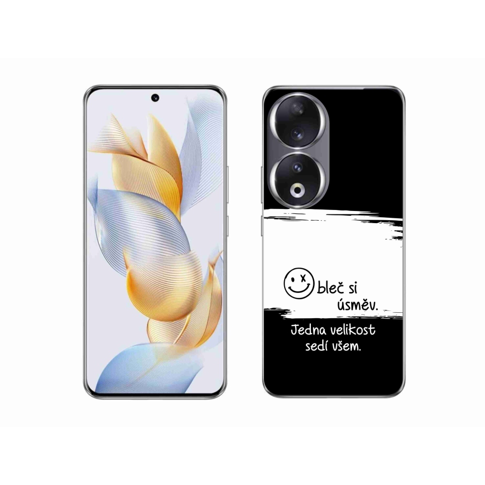 Gél borító mmCase a Honor 90-hez - vicces szöveg 8 fekete-fehér háttérrel