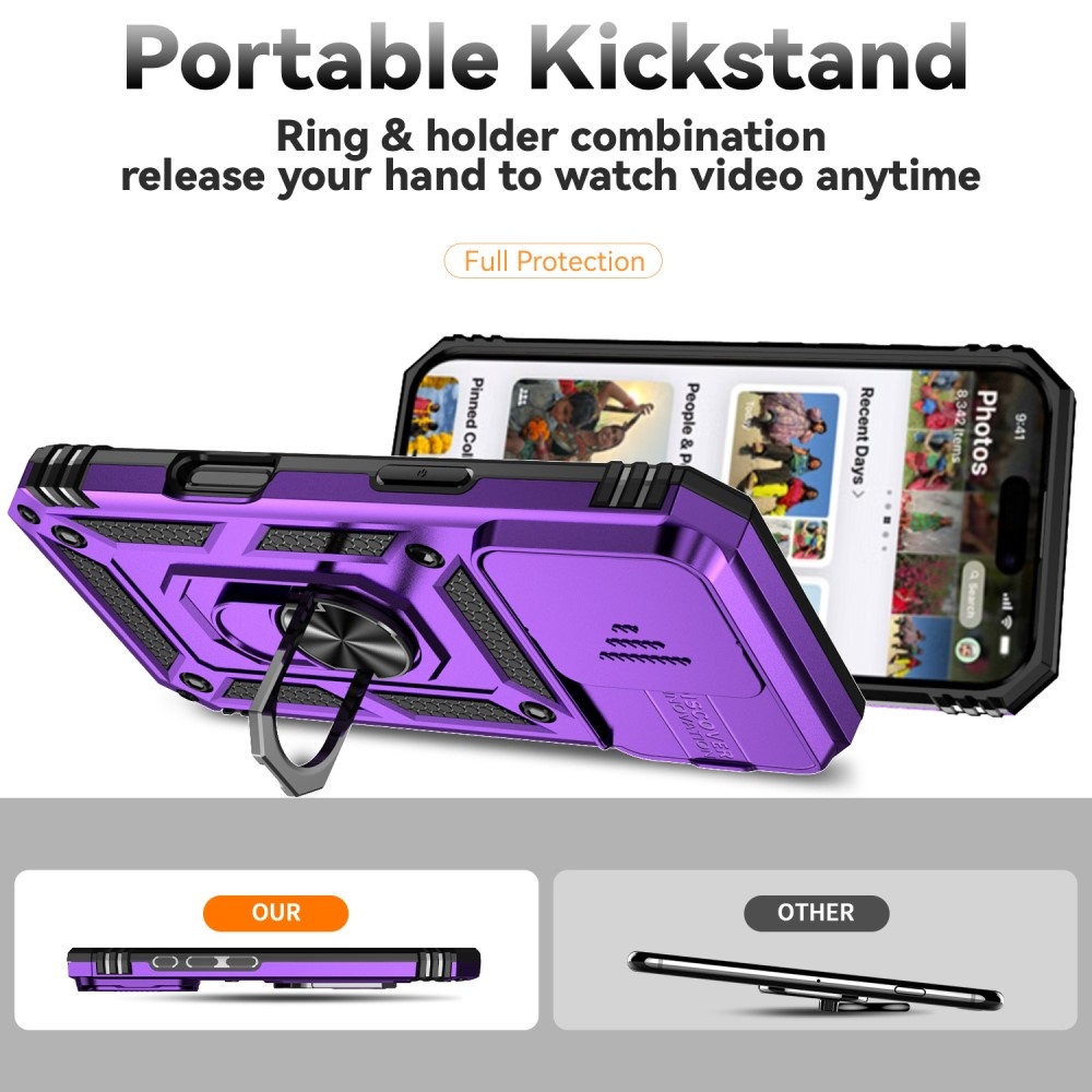 Tartós csúszásbiztos borítás iPhone 16 Pro készülékhez - lila