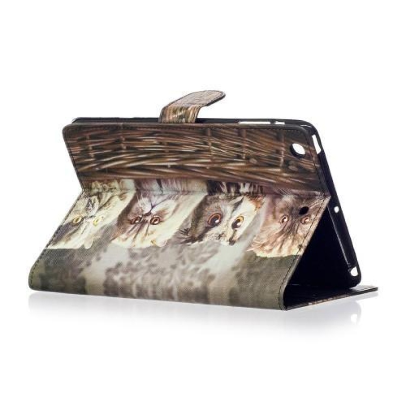 Színpad PU bőr tok iPad mini, iPad mini 2, iPad mini 3 - macskák és baglyok
