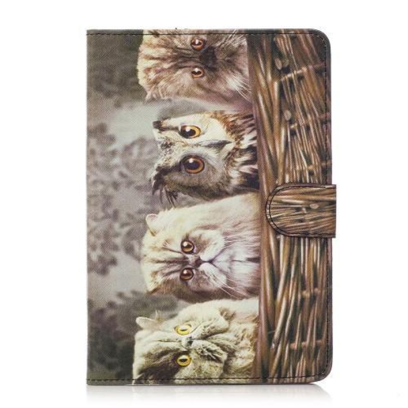 Színpad PU bőr tok iPad mini, iPad mini 2, iPad mini 3 - macskák és baglyok