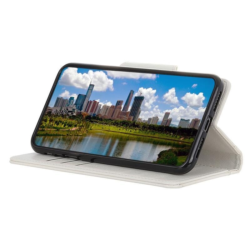 Állványos PU-bőr pénztárca tok Nokia XR20 készülékhez - fehér