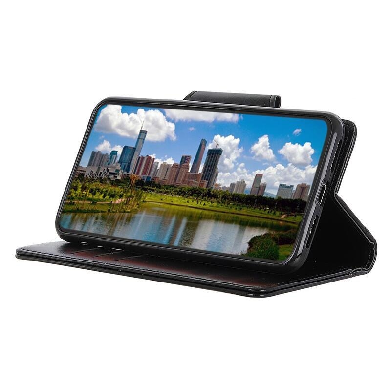 Állvány PU bőr pénztárca tok a Xiaomi Mi 11-hez - fekete