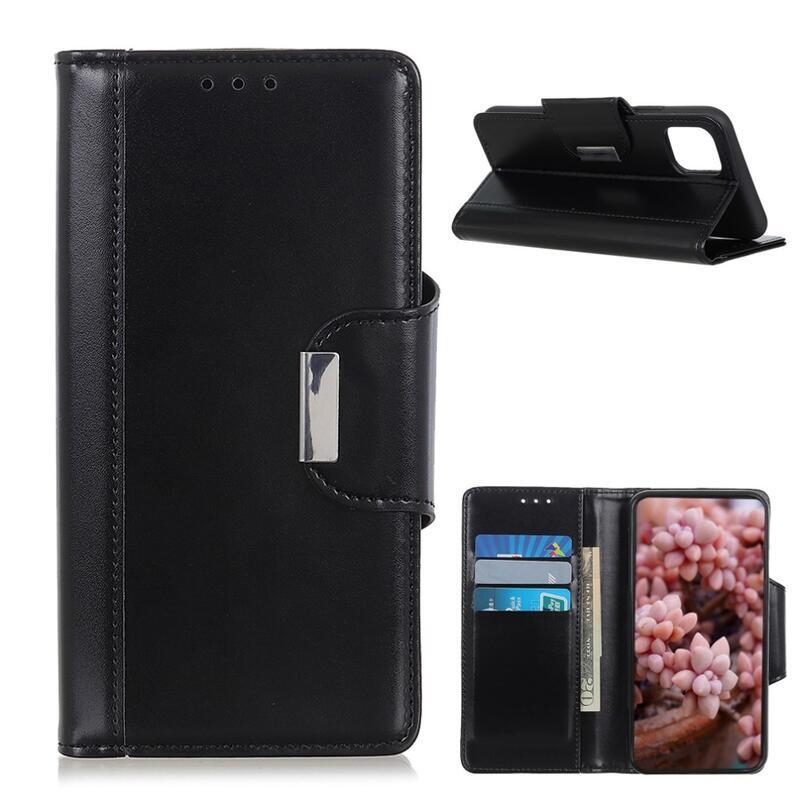 Állvány PU bőr pénztárca tok a Xiaomi Mi 11-hez - fekete