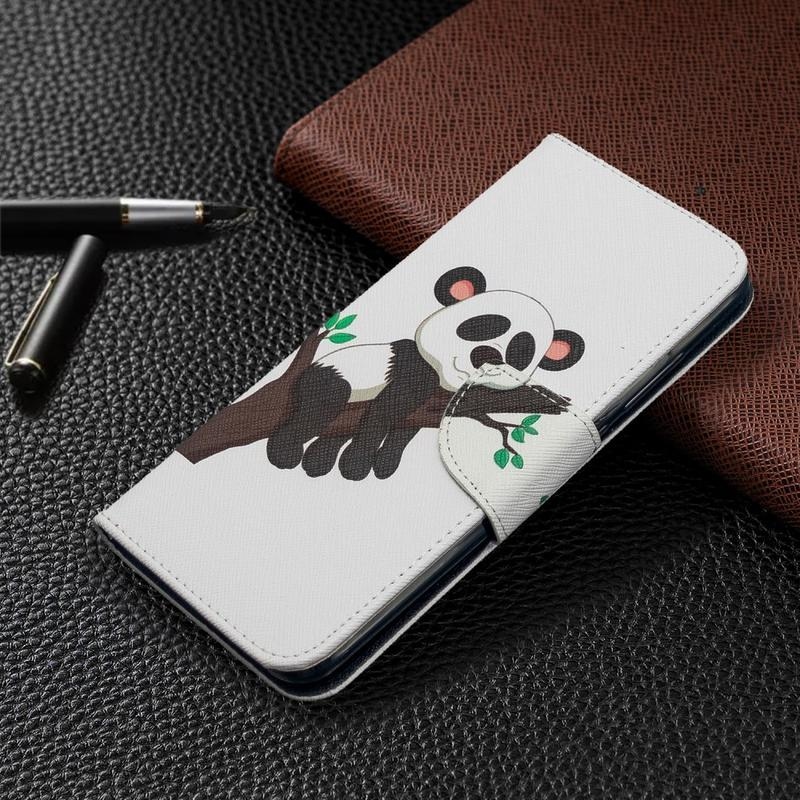 Állvány PU bőr pénztárca tok Xiaomi Redmi 8A - panda egy fán