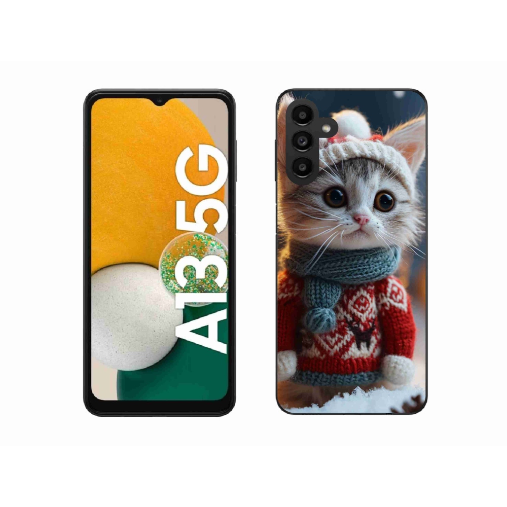 Zselés borítás mmCase Samsung Galaxy A13 5G - cica pulóverben