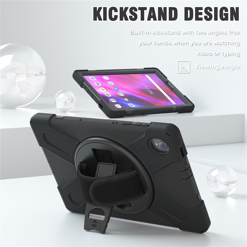 Pántos tartós tok kéztartóval és vállpánttal Lenovo Tab M10 Plus TB-X606F/X/V-hez - fekete