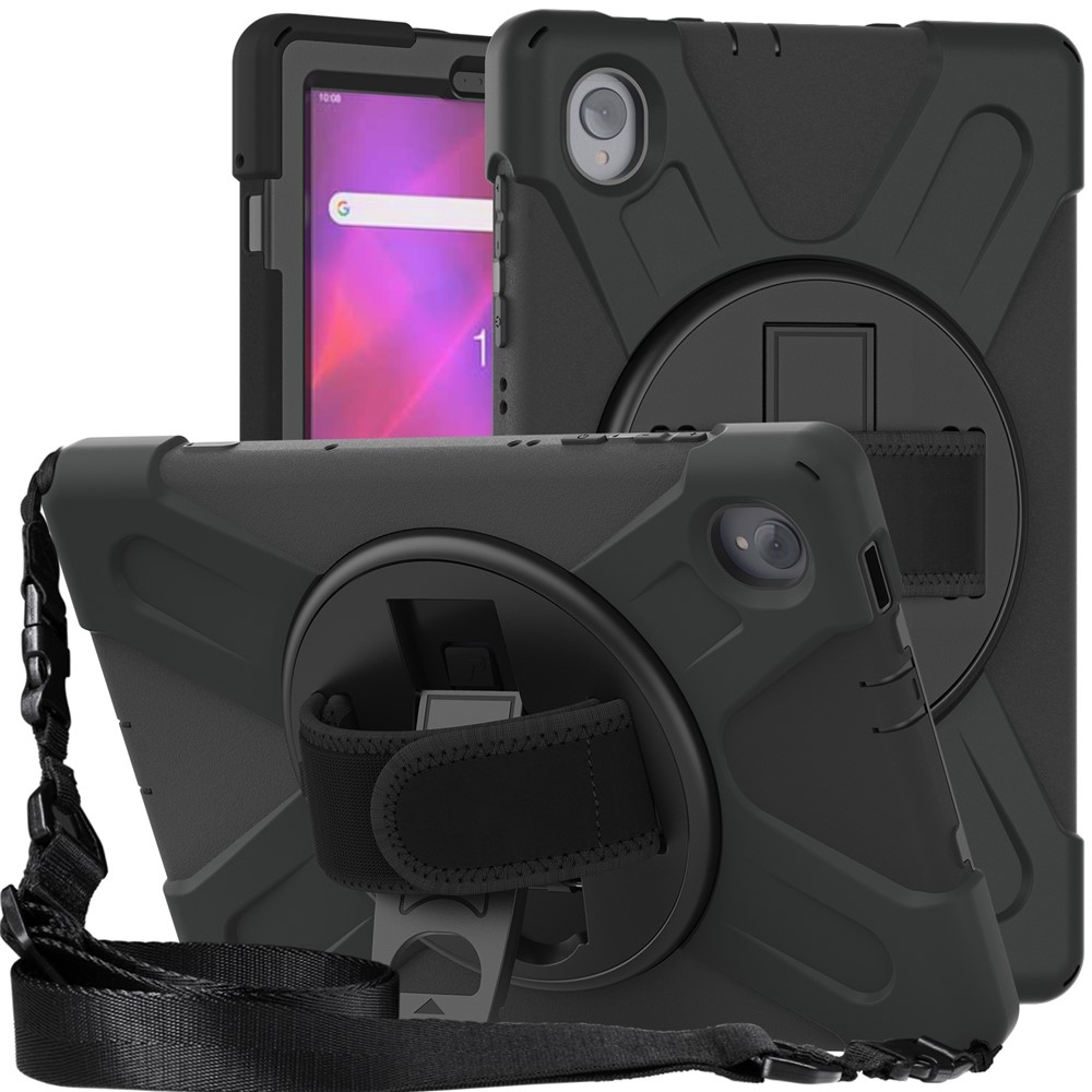 Pántos tartós tok kéztartóval és vállpánttal Lenovo Tab M10 Plus TB-X606F/X/V-hez - fekete