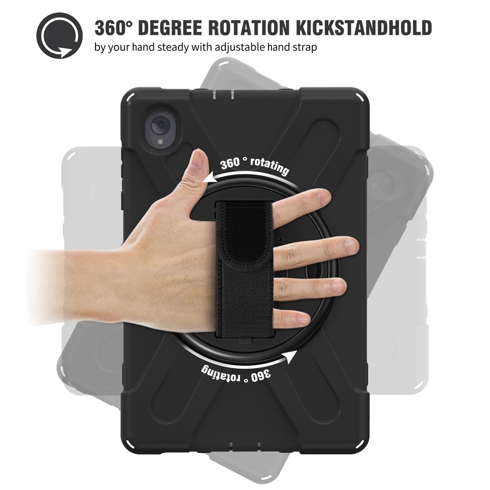 Pántos tartós tok kéztartóval és vállpánttal Lenovo Tab M10 Plus TB-X606F/X/V-hez - fekete