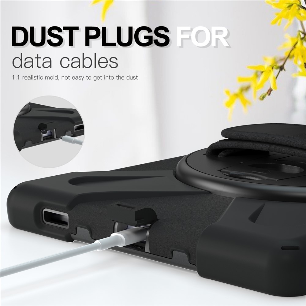 Pántos tartós tok kéztartóval és vállpánttal Lenovo Tab M10 Plus TB-X606F/X/V-hez - fekete