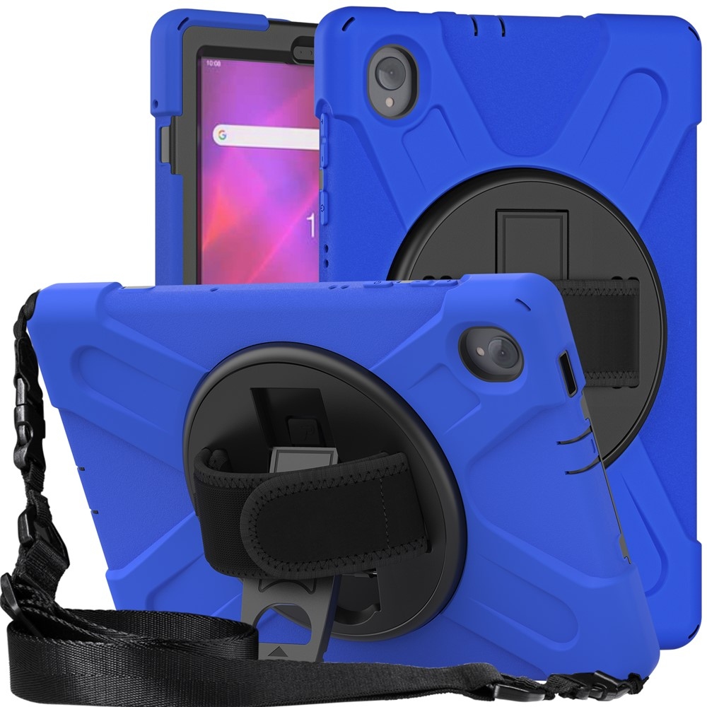 Pántos tartós fedél kéztartóval és vállpánttal Lenovo Tab M10 Plus-hoz TB-X606F/X/V - kék